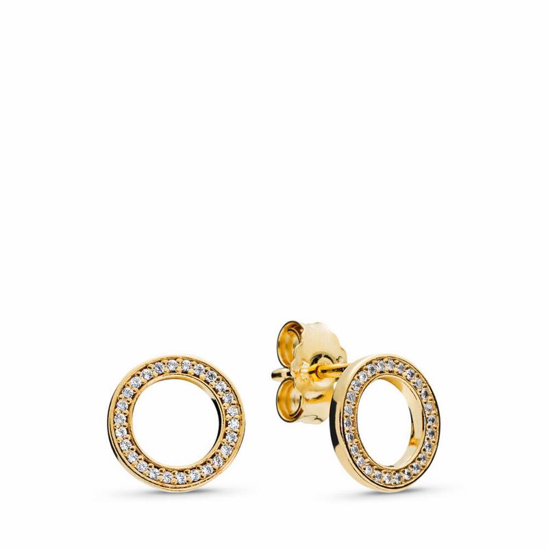 Pandora Shine™ Forever Stud Earrings Online NZ, 18ct Gold Plated (970236-PGW)